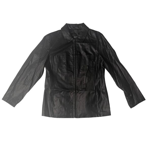 ARSENAL Women's Black Genuine Leather Zip Front Jacket Sz.  M - Good - Picture 1 of 16